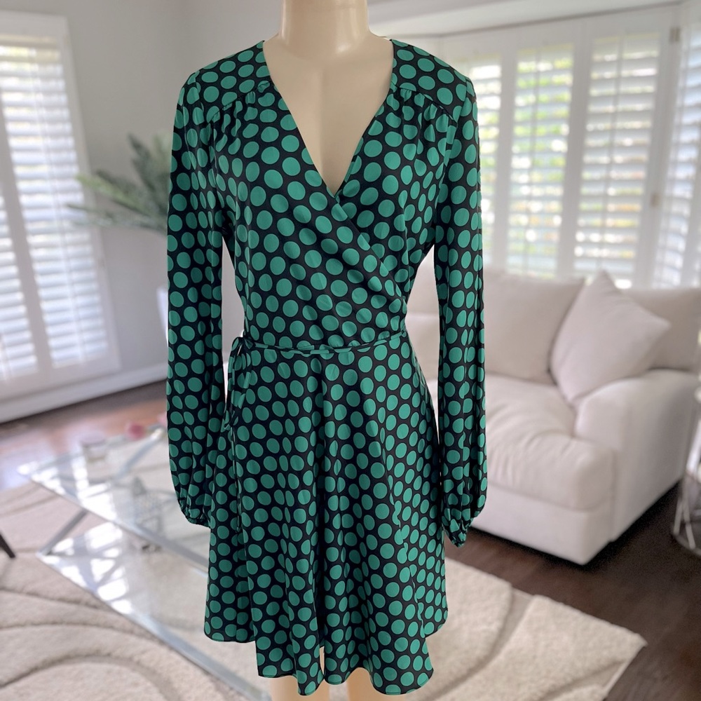 Milly polka dot wrap dress